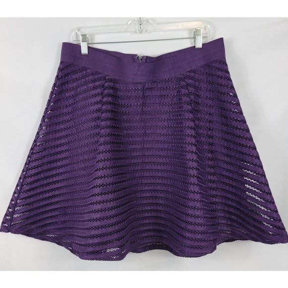 torrid Dresses & Skirts - Torrid Womens A Line Mini Skirt Purple Size 0 Eyelet Lined US 14 Zipper Elastic
